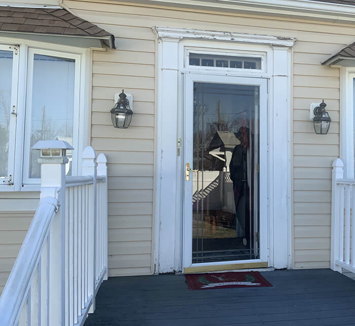 front door and landing before being replaced