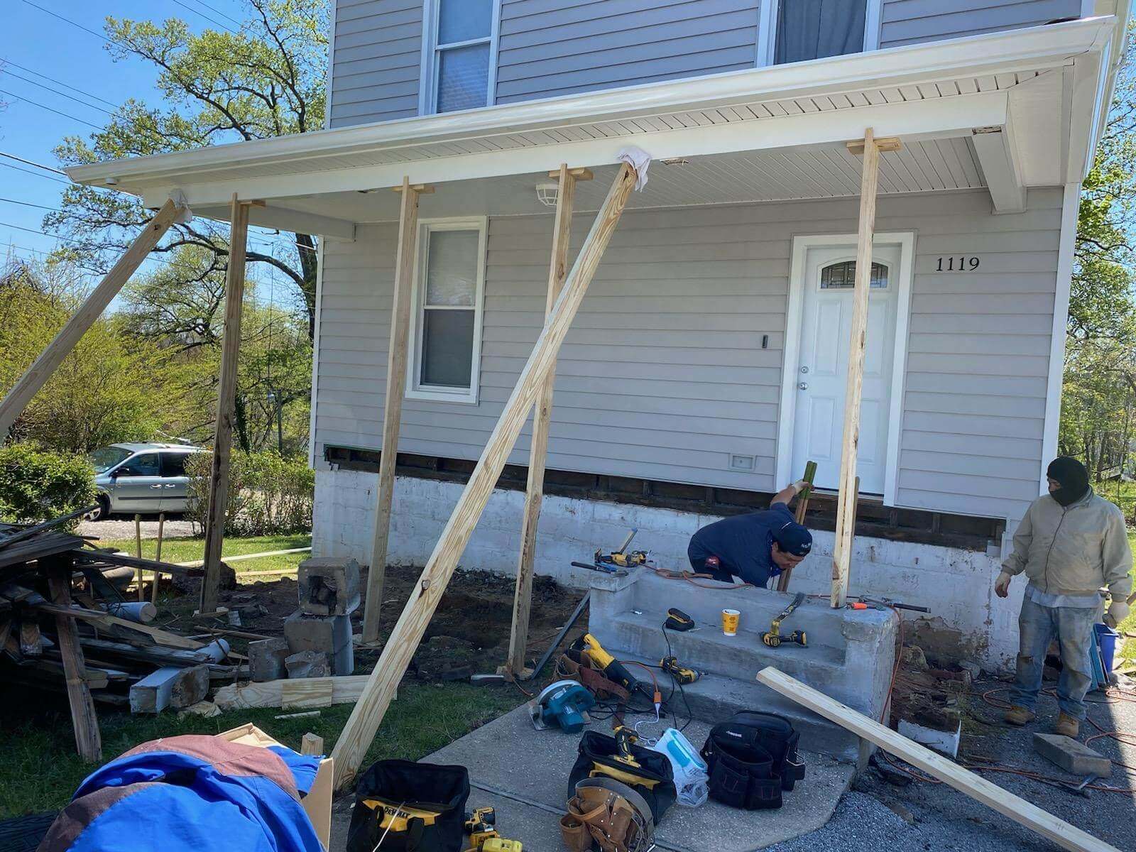 Porch Rebuild in Maryland During Roof