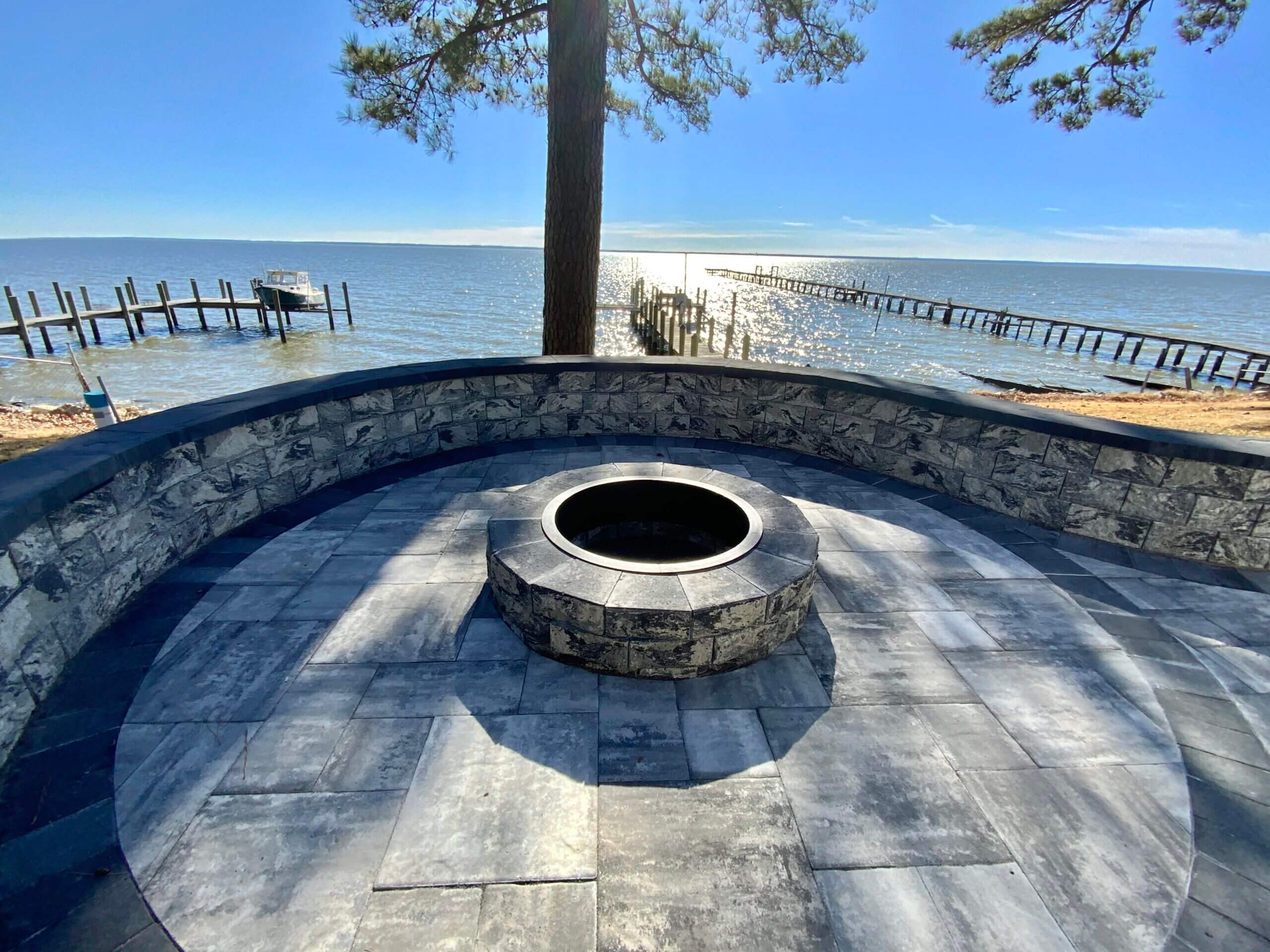 Close Up of Fire PIt on Waterfront Maryland Property