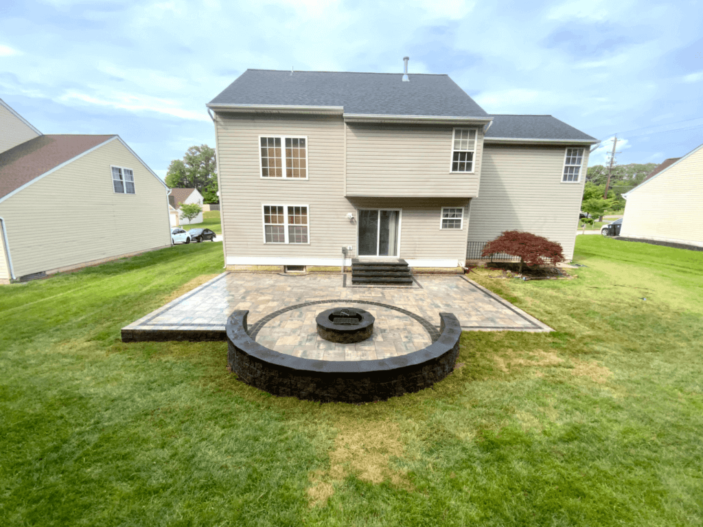 backyard patio and firepit (after)